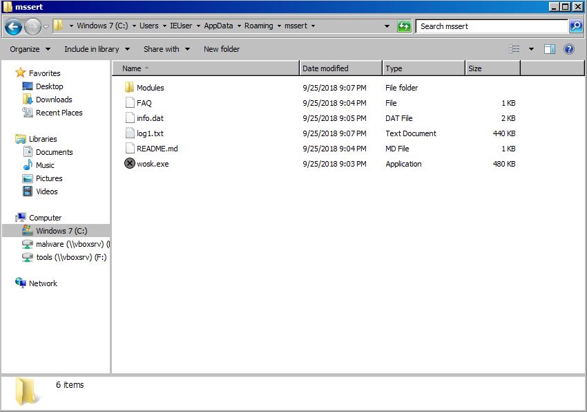 Windows File Explorer output showing modules in their download location